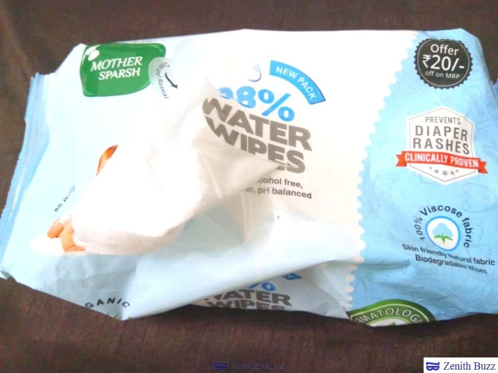 Mother Sparsh Baby Water Wipes made with 98 % water